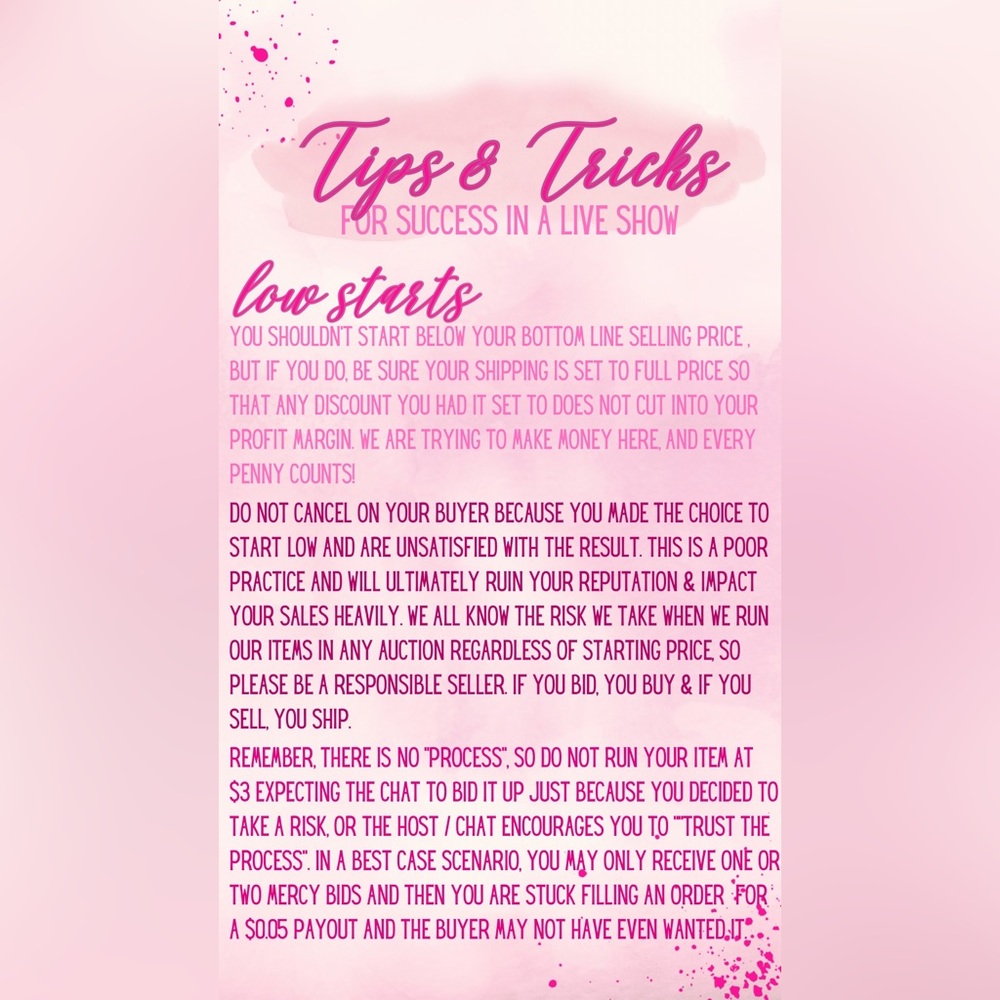 More Share Show Etiquette, Tips & Tricks